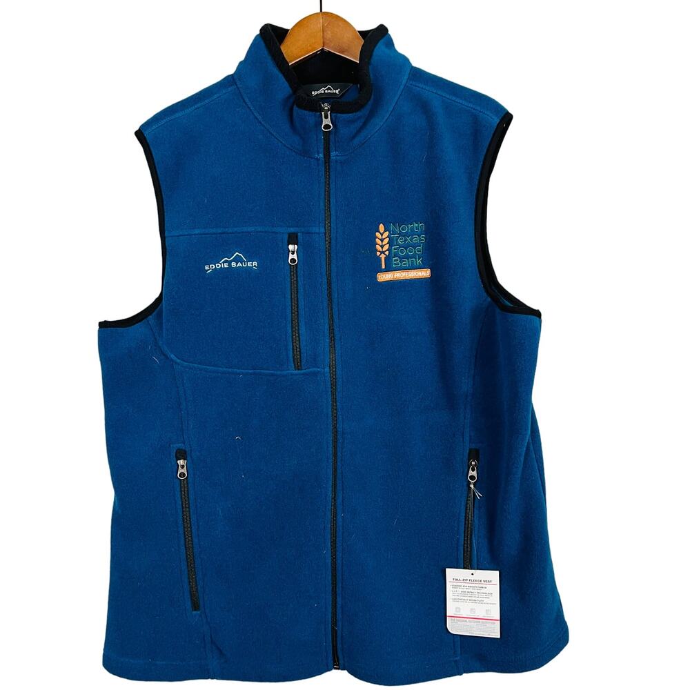 NEW! Eddie Bauer Fleece Sleeveless Jacket Vest Blue - XL